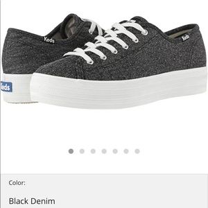 NIB Keds triple kick black platform sneakers sz 10